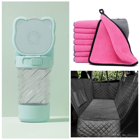 Adventure Ready Kit – Compact | Pet Travel Bundle for Small Dogs & Cats | Fur & Fresh
